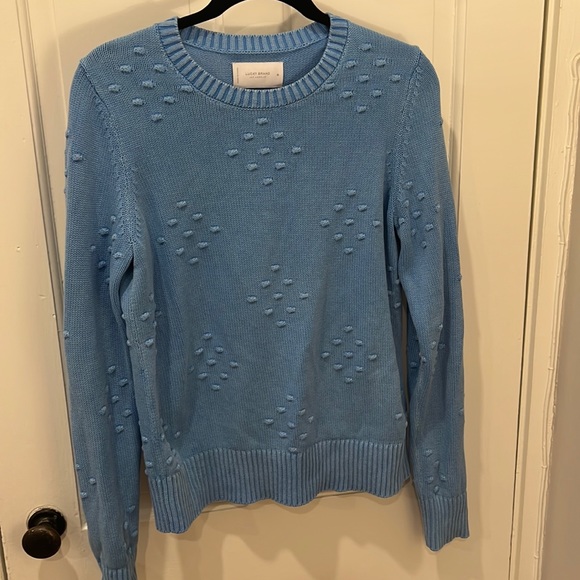 Lucky Brand Light Blue Dotted Knit Sweater - Picture 1 of 5